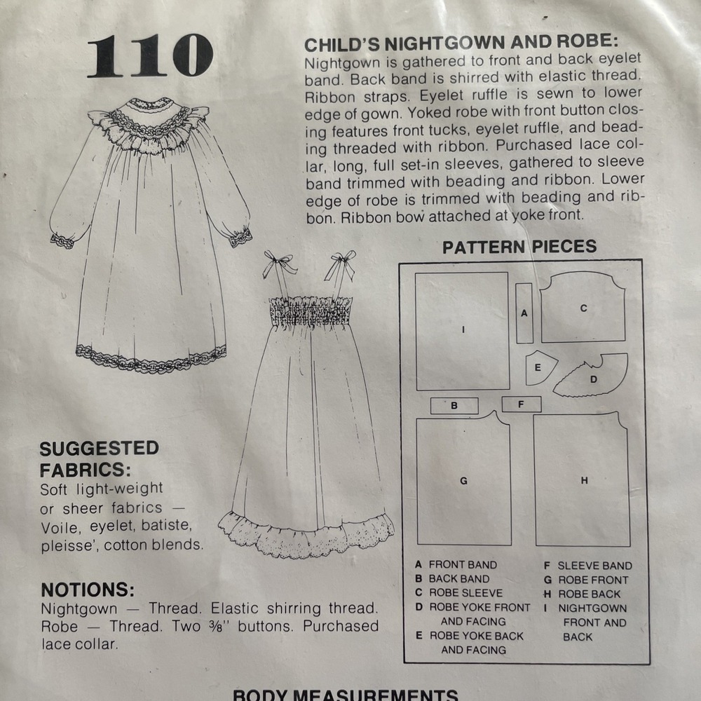 Little Darlings‎ Enchanted Forest Pattern 110 VTG 1981 Girls 3-6 Nightgown Robe - Picture 7 of 12